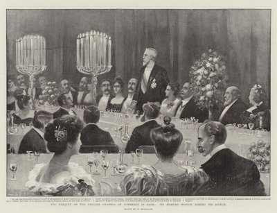 パリの英国商工会議所の宴、演説を行うエドマンドモンソン卿 作： William Bengough